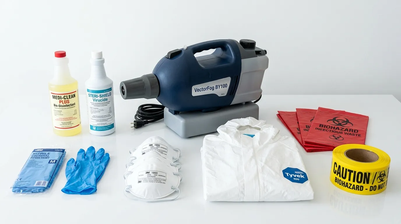 Professional biohazard remediation crew working in Greenville